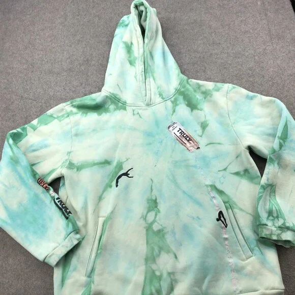 Mr Eatwell x Truly Hoodie Mens XL Tie Dye Pullover Embroidered Rose Can Drink